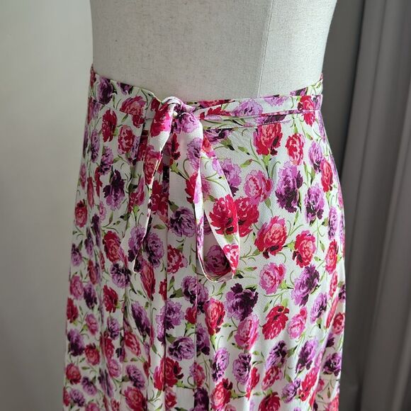 Zara Women’s Rose Floral High Low Sarong Maxi Wrap Skirt Blogger Favorite Size S - Picture 11 of 11